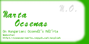 marta ocsenas business card